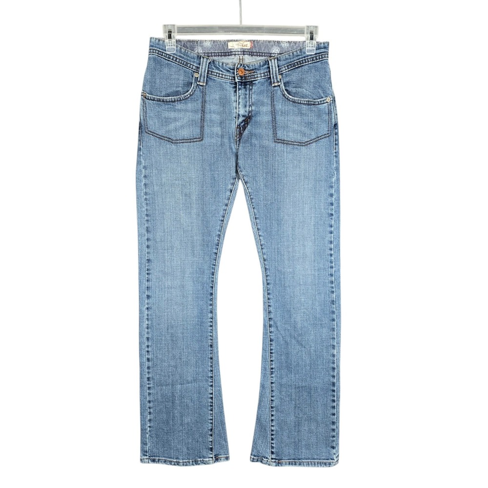 Vintage Y2K Levis 542 Jeans Women's 10M Low Flare Flap Pocket Blue Denim 31x31